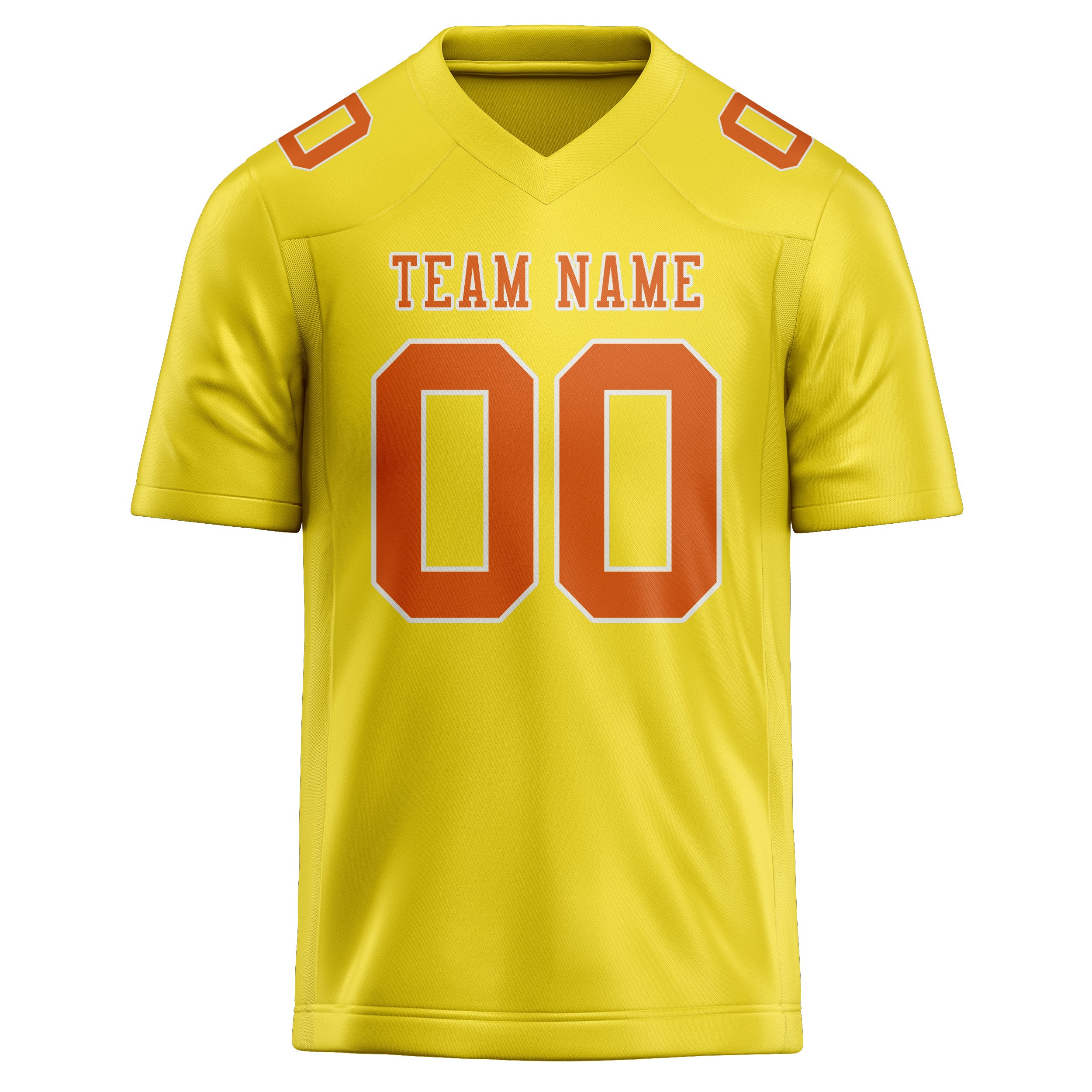 Maillot de football personnalisé jaune clair orange