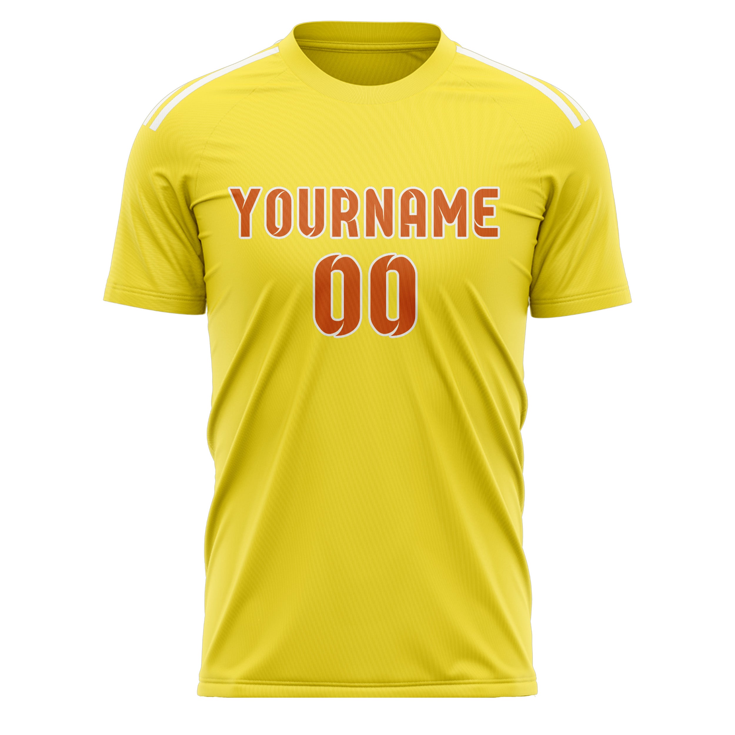 Maillot de football personnalisé jaune clair orange