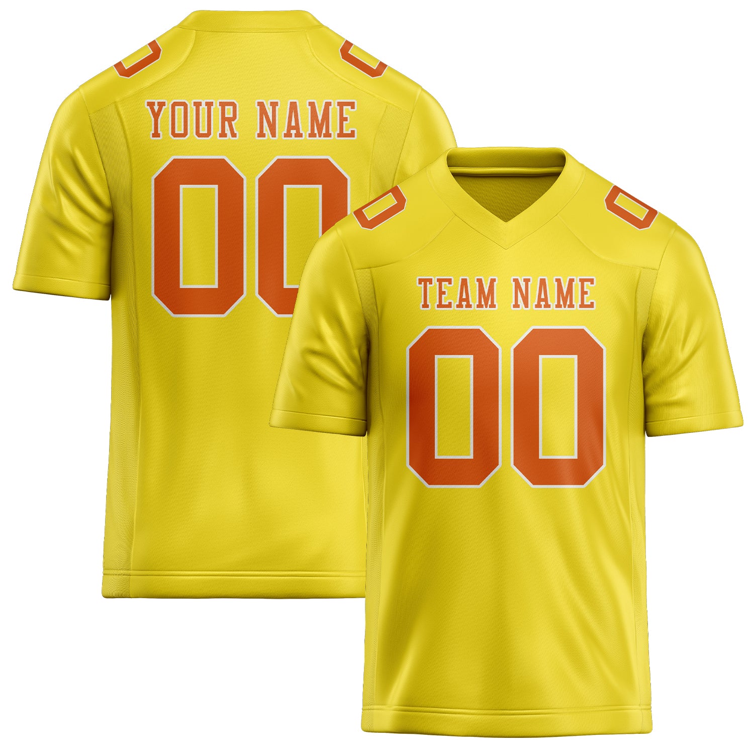 Maillot de football personnalisé jaune clair orange