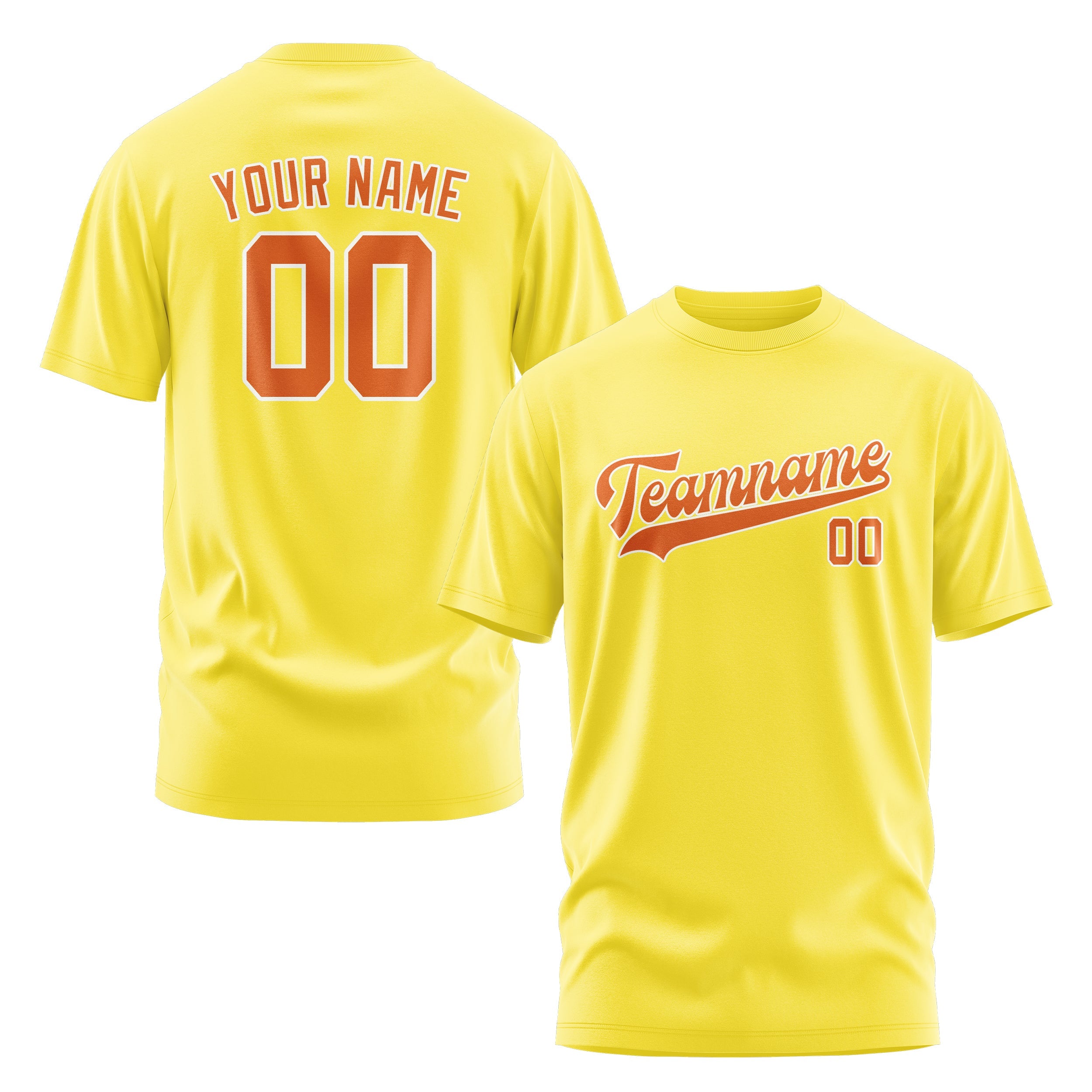 T-shirt personnalisé jaune clair orange