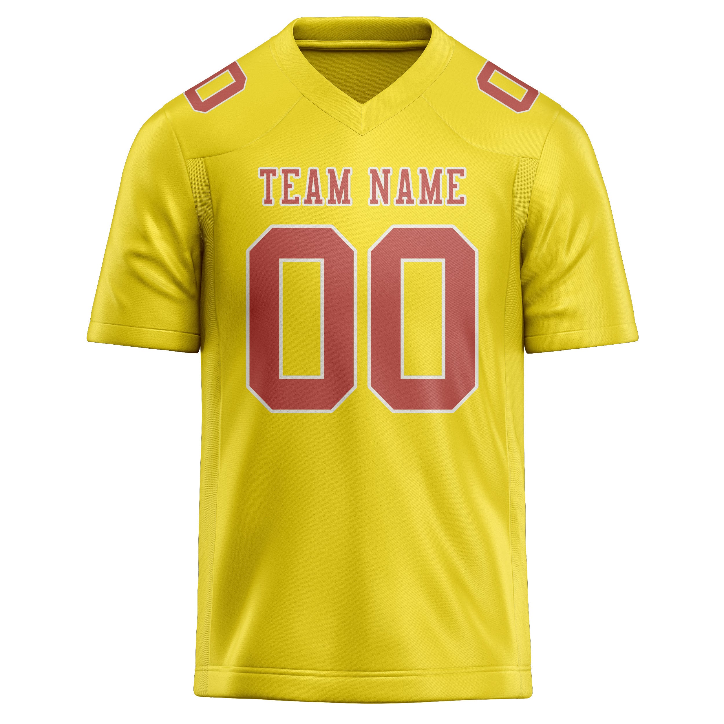 Maillot de football personnalisé jaune clair et rose cuivrée