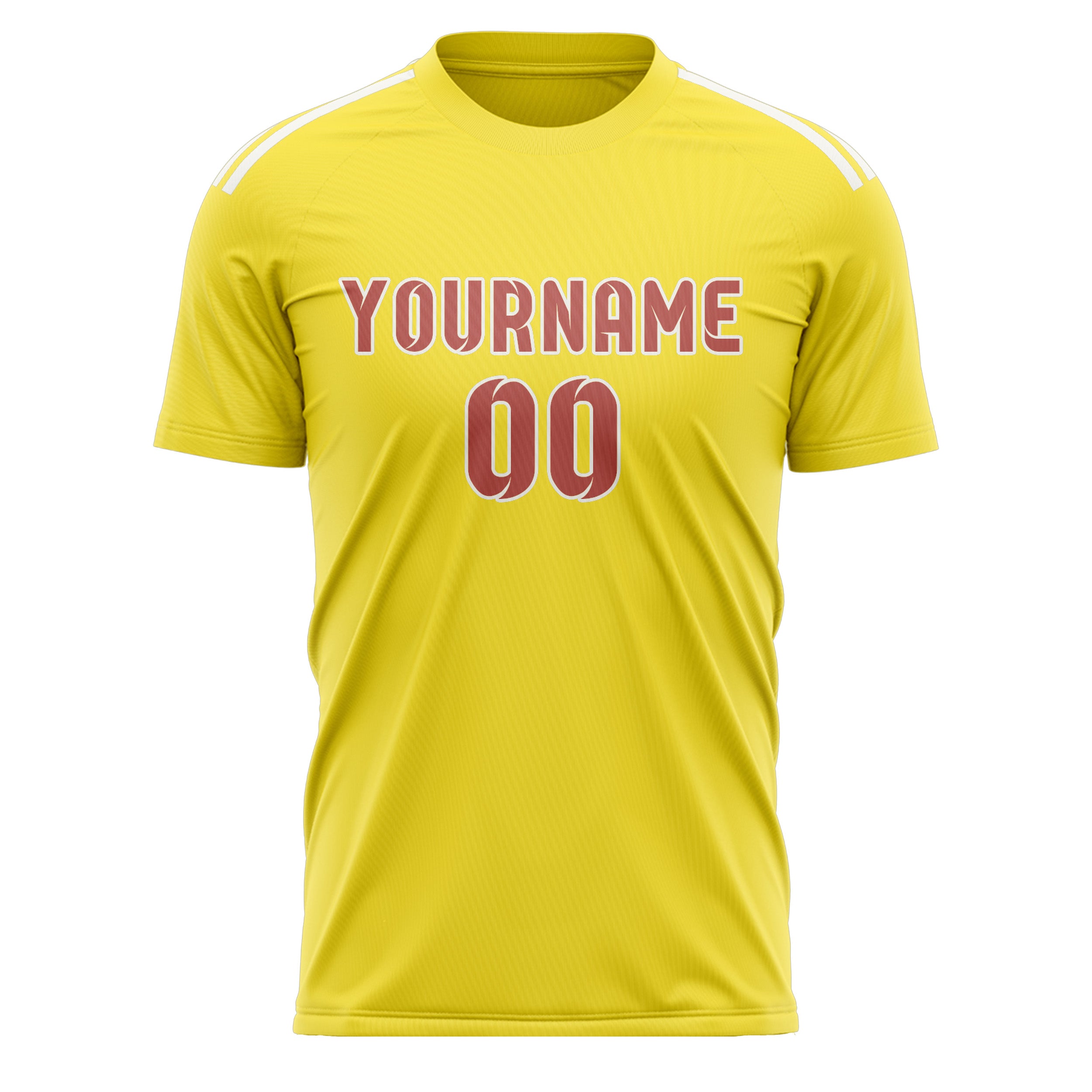 Maillot de football personnalisé jaune clair et rose cuivrée
