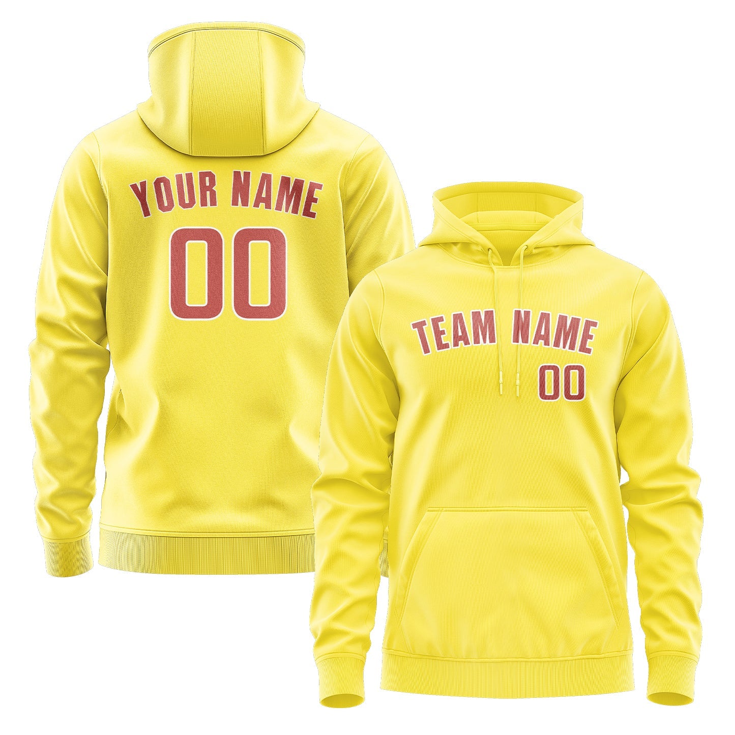 Sweat à capuche personnalisé jaune clair cuivré rose 