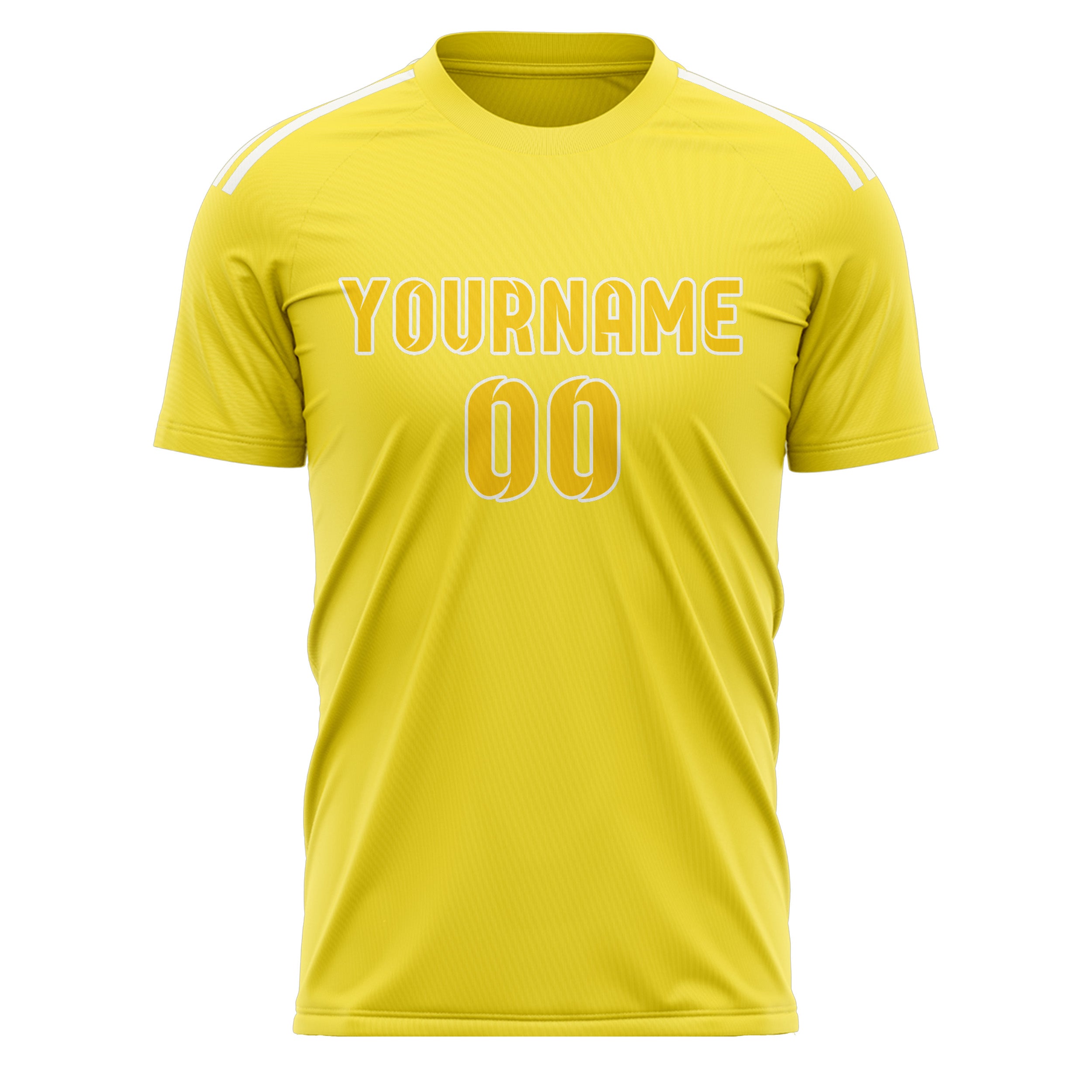 Maillot de football personnalisé jaune clair et or