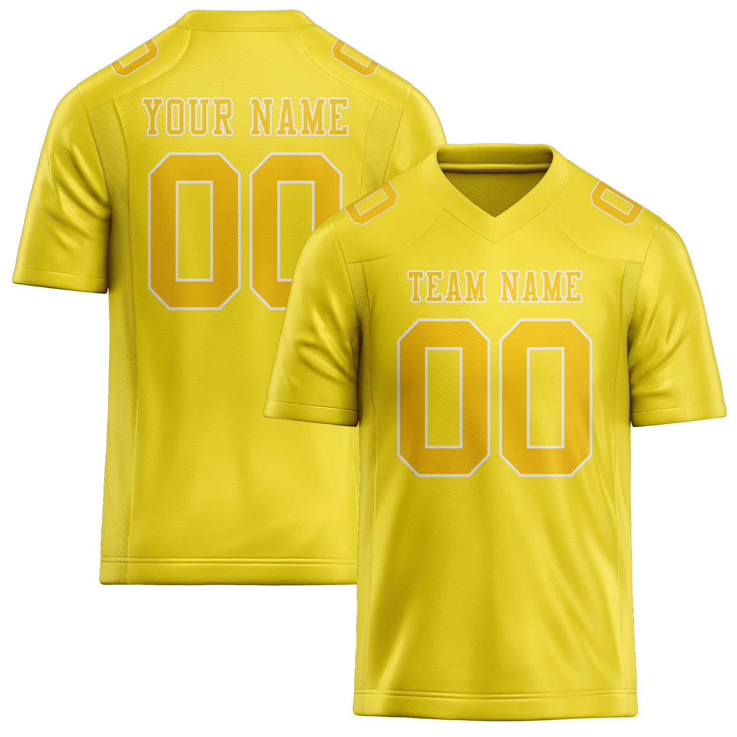 Maillot de football personnalisé jaune clair et or