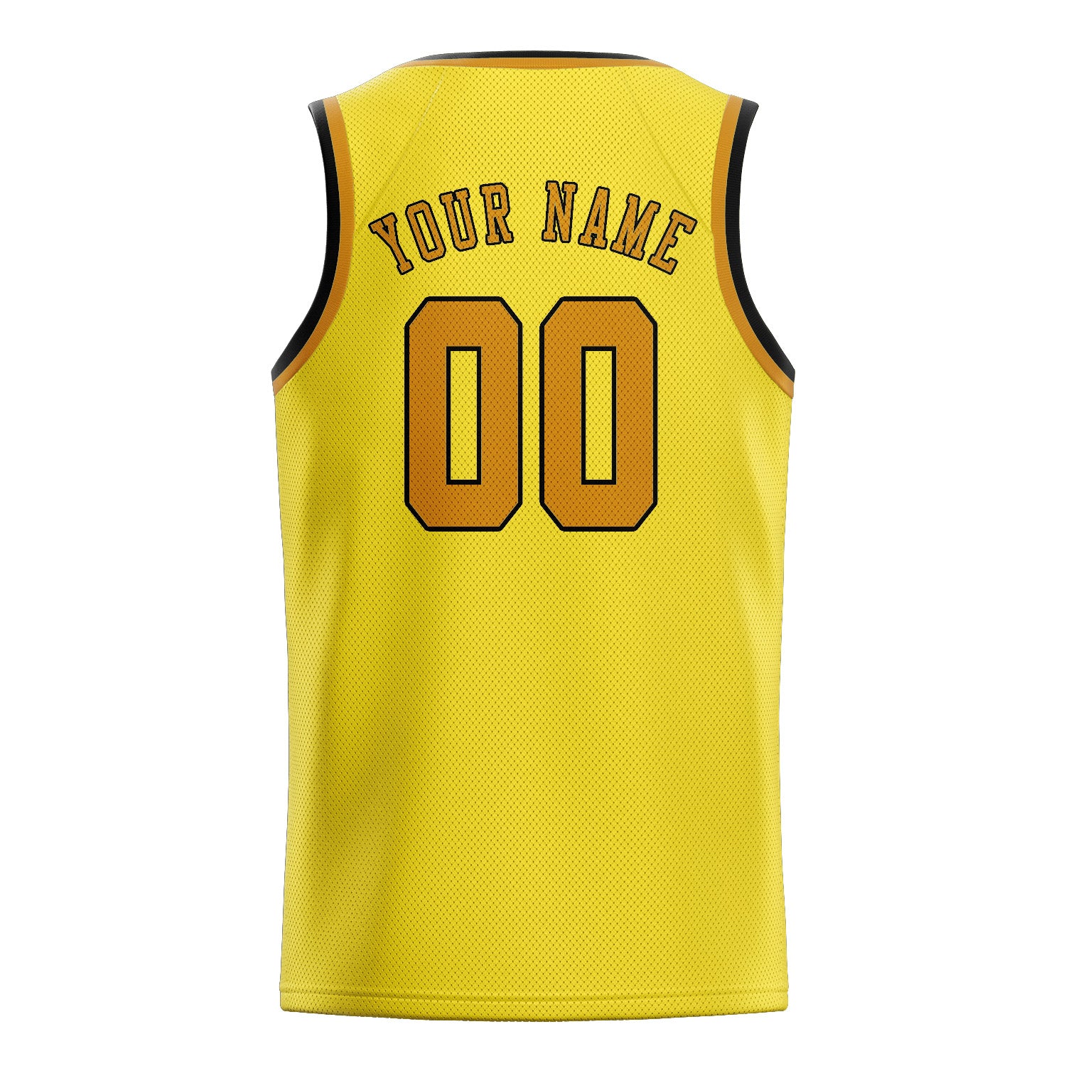 Maillot de basketball jaune clair personnalisé