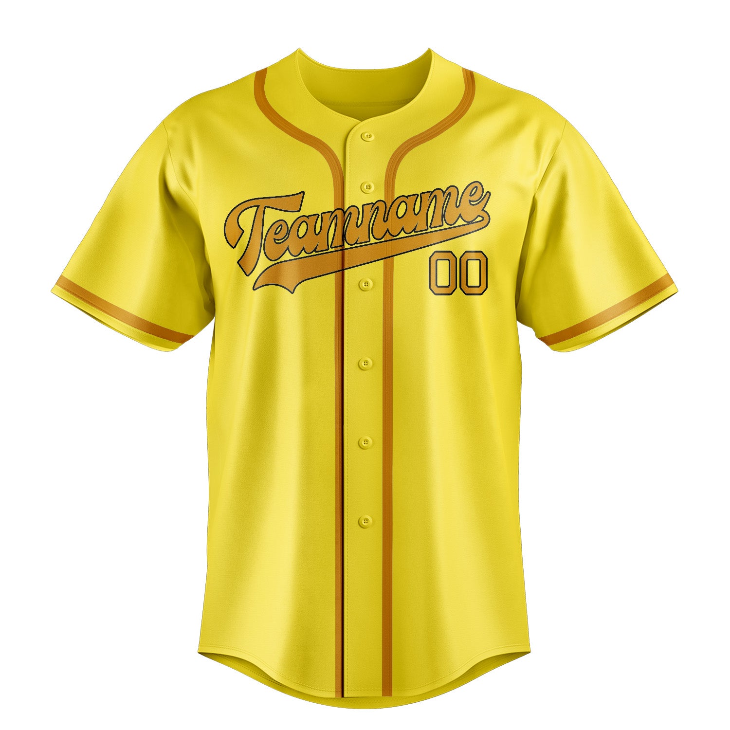 Maillot de baseball jaune clair personnalisé