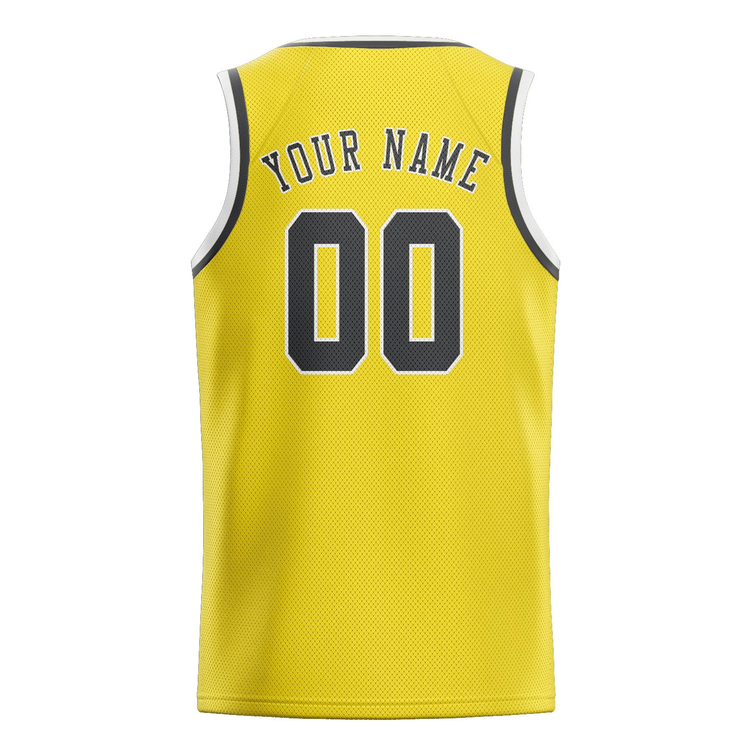 Maillot de basketball personnalisé jaune clair et gris foncé