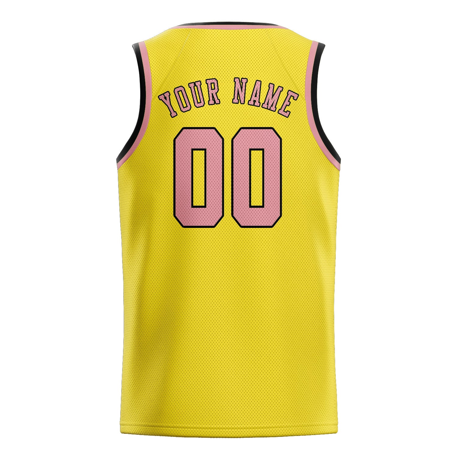 Maillot de basketball personnalisé jaune clair et rose clair