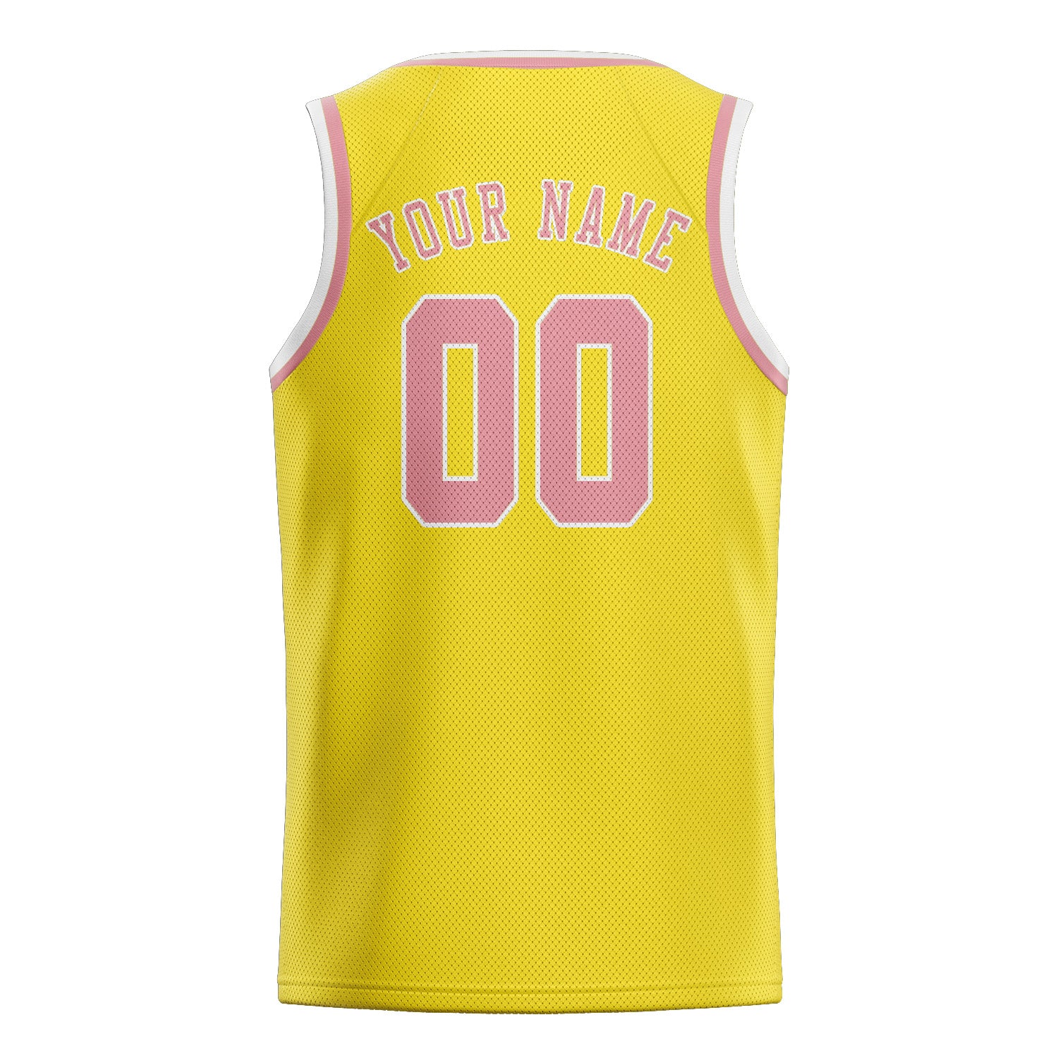 Maillot de basketball personnalisé jaune clair et rose clair