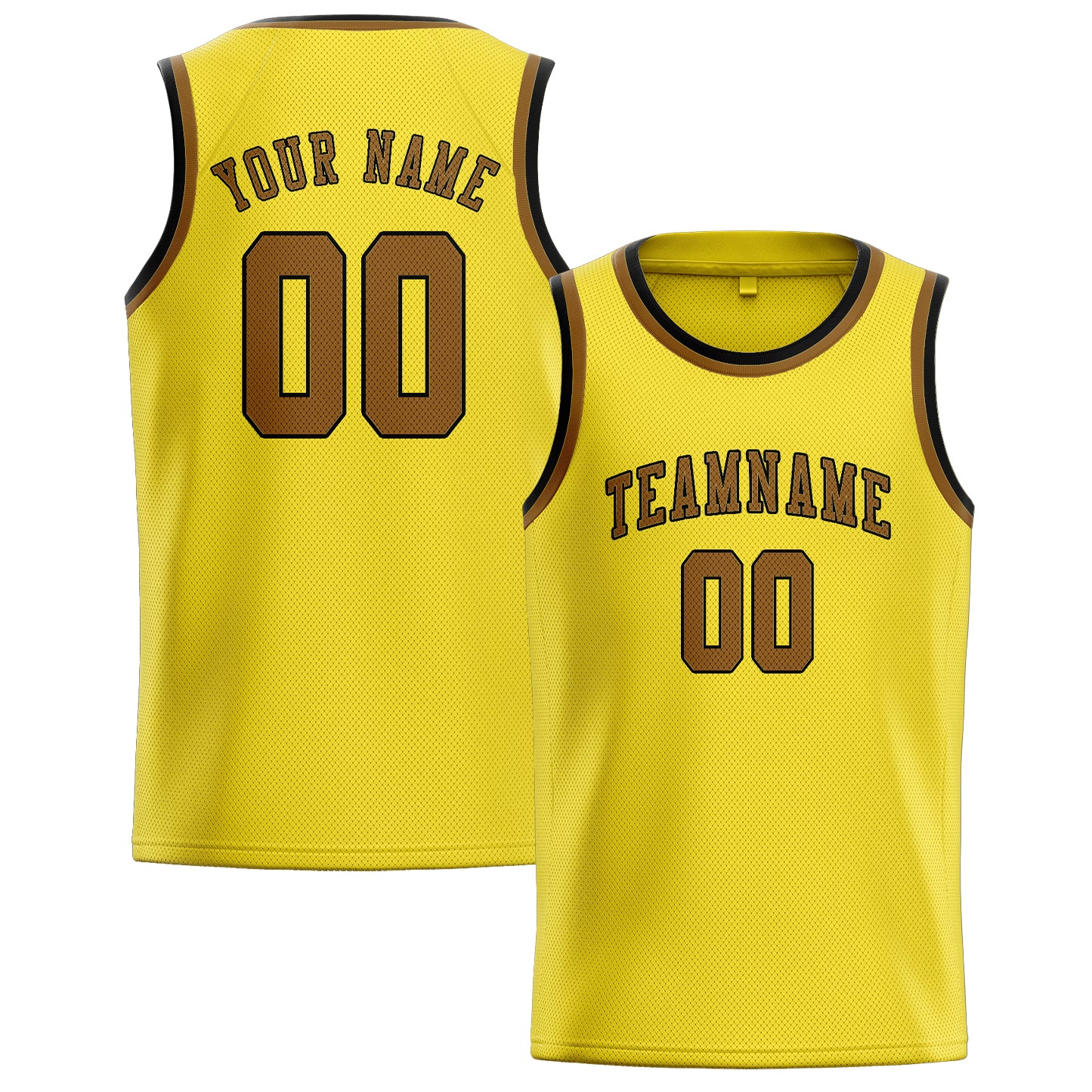 Maillot de basketball personnalisé jaune clair kaki