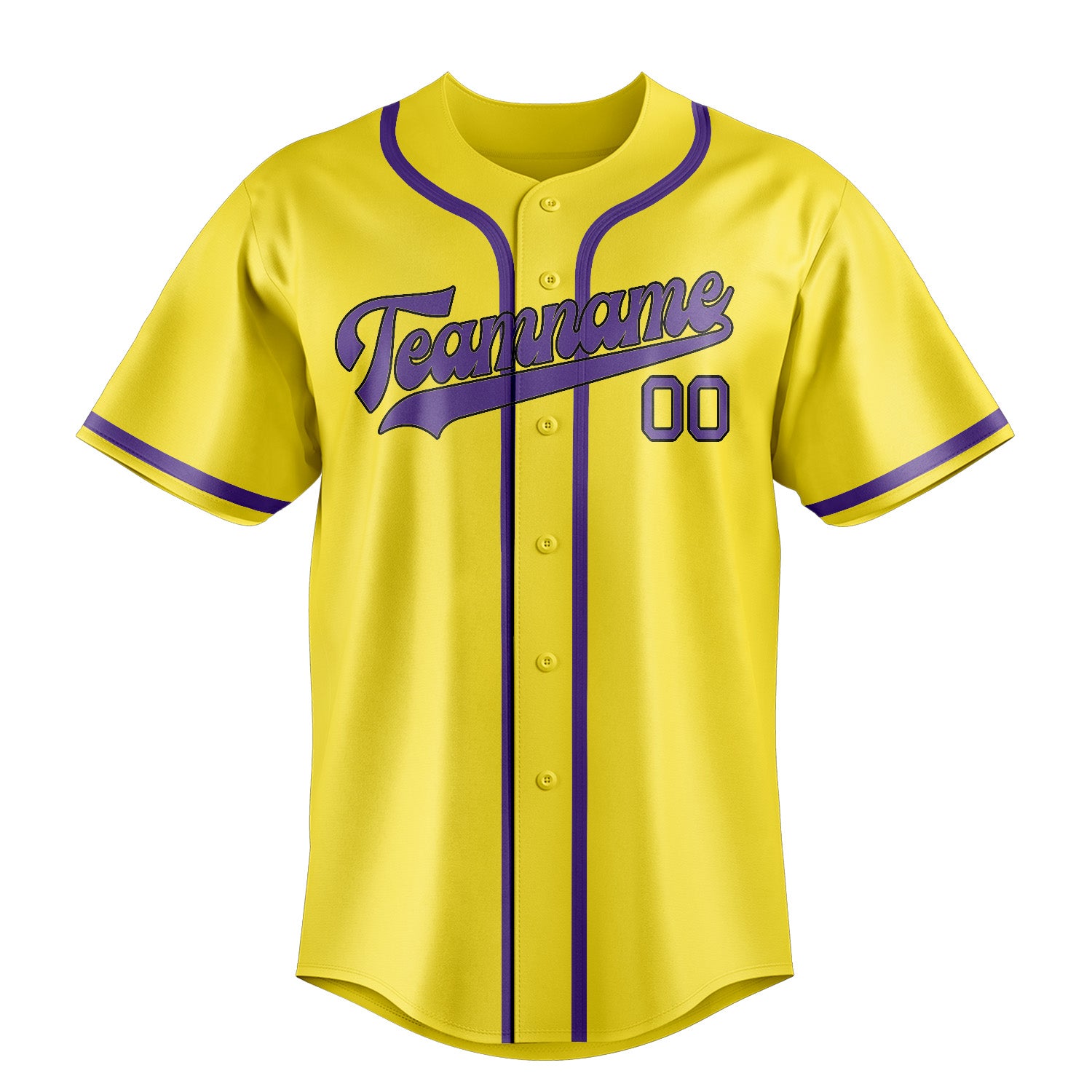 Maillot de baseball personnalisé jaune clair et violet clair