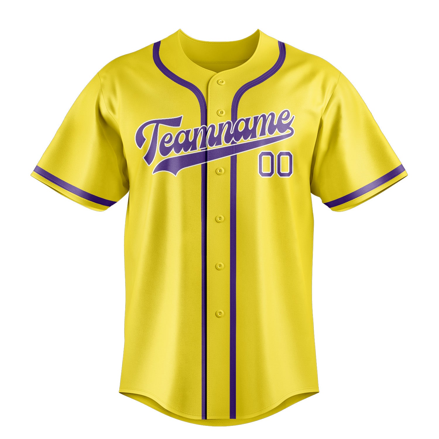 Maillot de baseball personnalisé jaune clair et violet clair