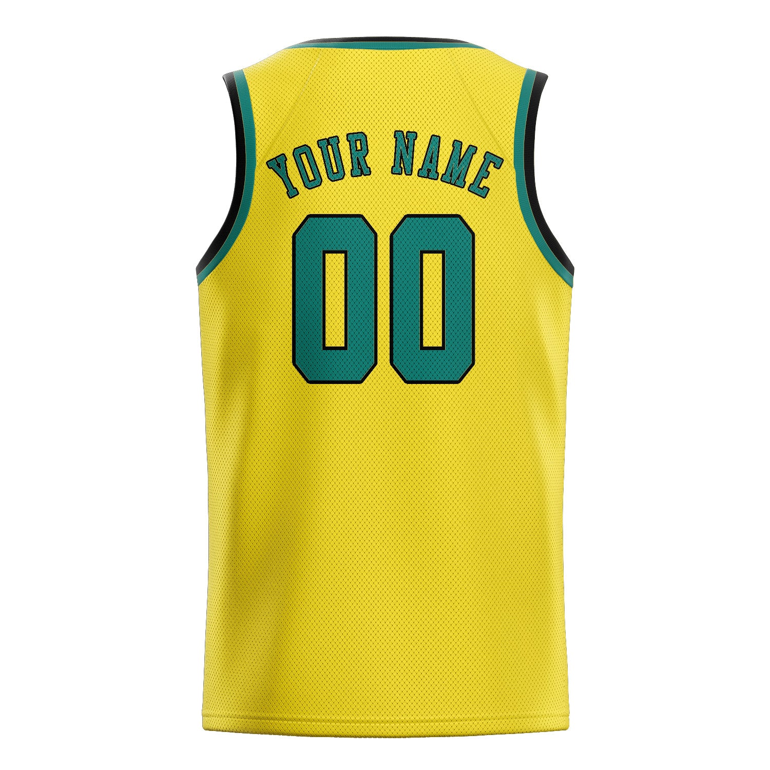 Maillot de basketball personnalisé jaune clair, bleu et vert