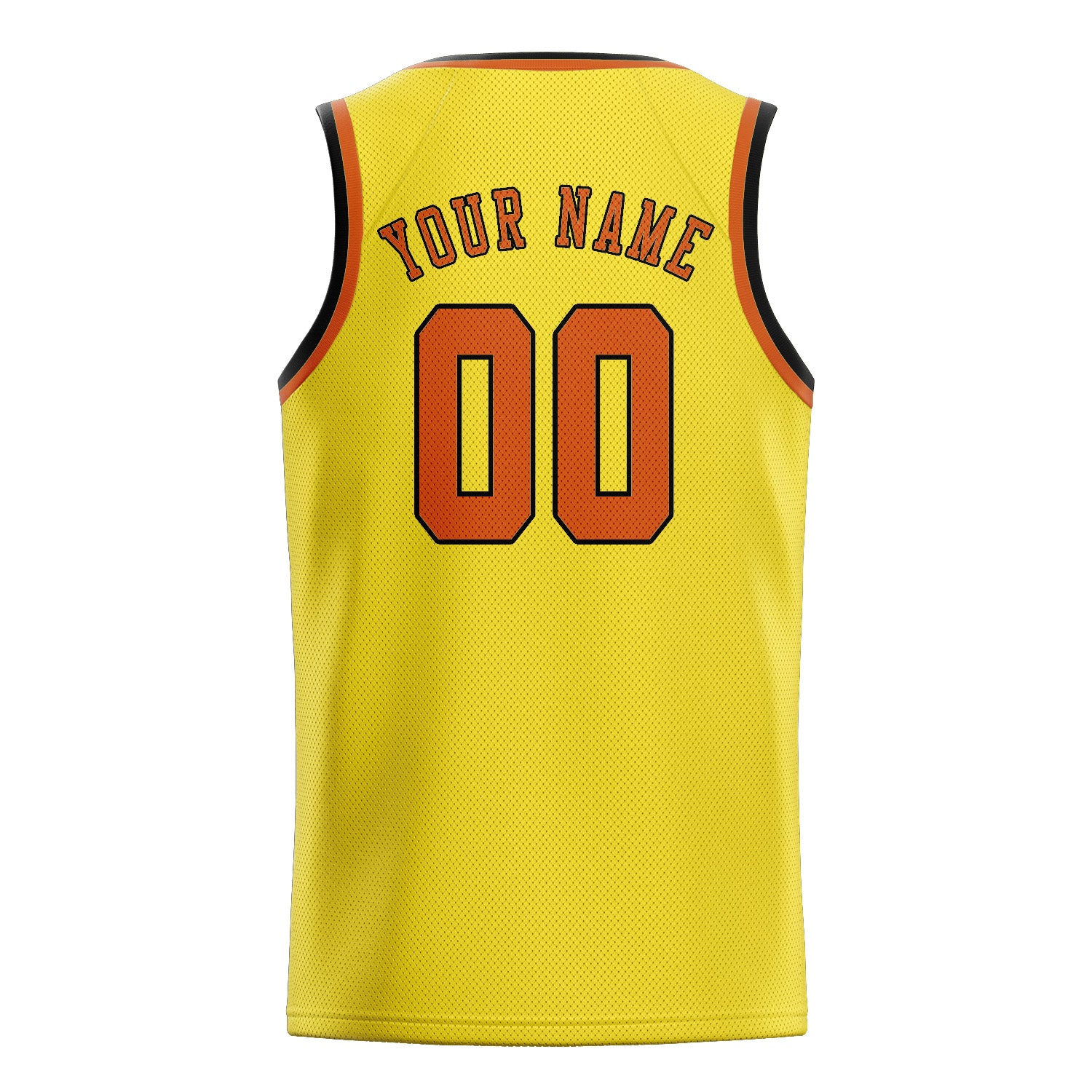 Maillot de basketball personnalisé jaune clair orange