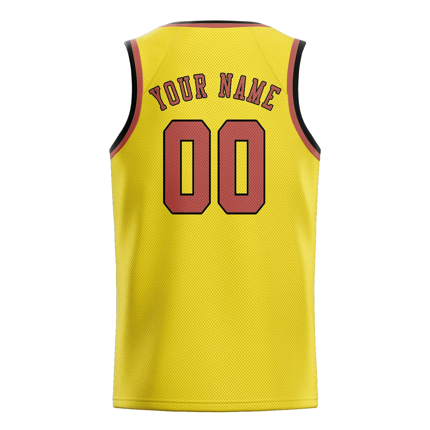 Maillot de basketball personnalisé jaune clair et rose cuivrée
