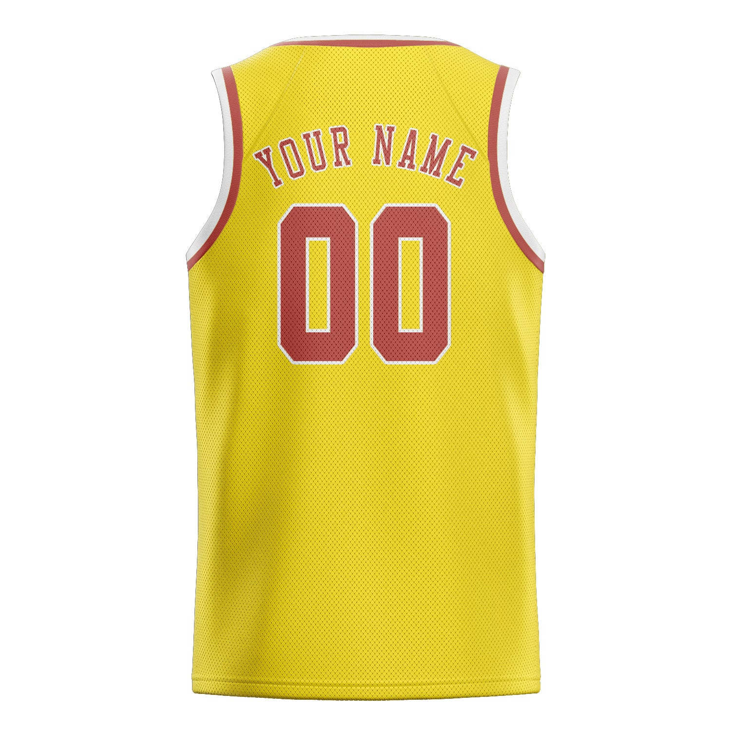 Maillot de basketball personnalisé jaune clair et rose cuivrée