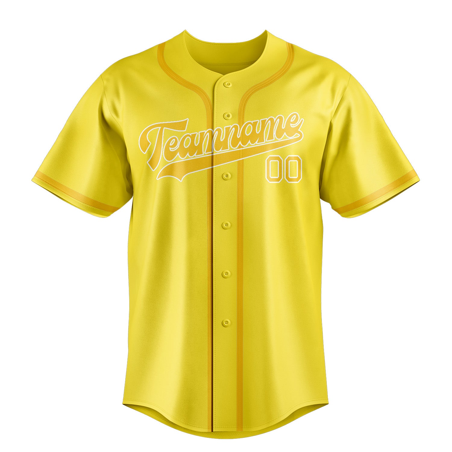 Maillot de baseball personnalisé jaune clair et or