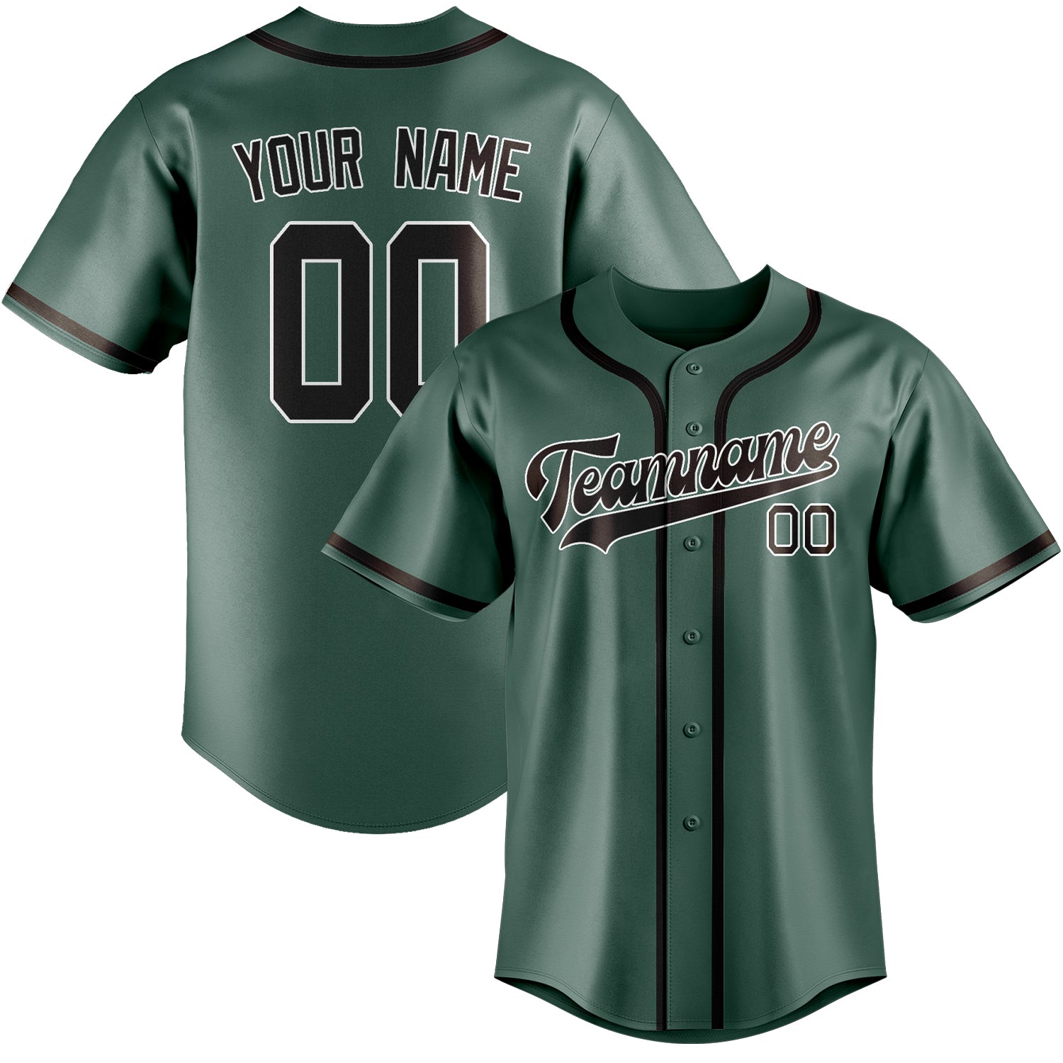 Maillot de baseball personnalisé bleu vert marron