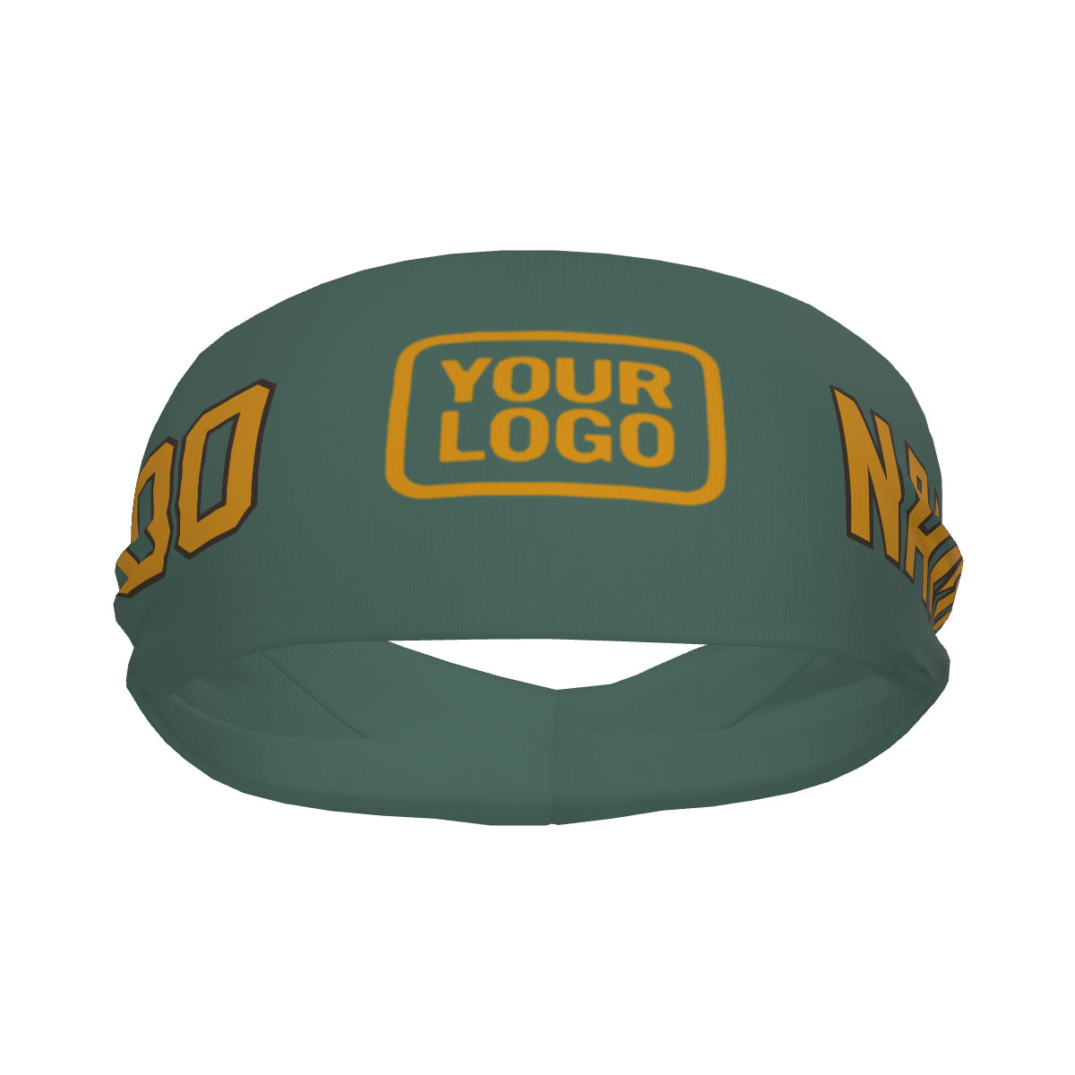 Bandeau de sport personnalisé bleu, vert et jaune