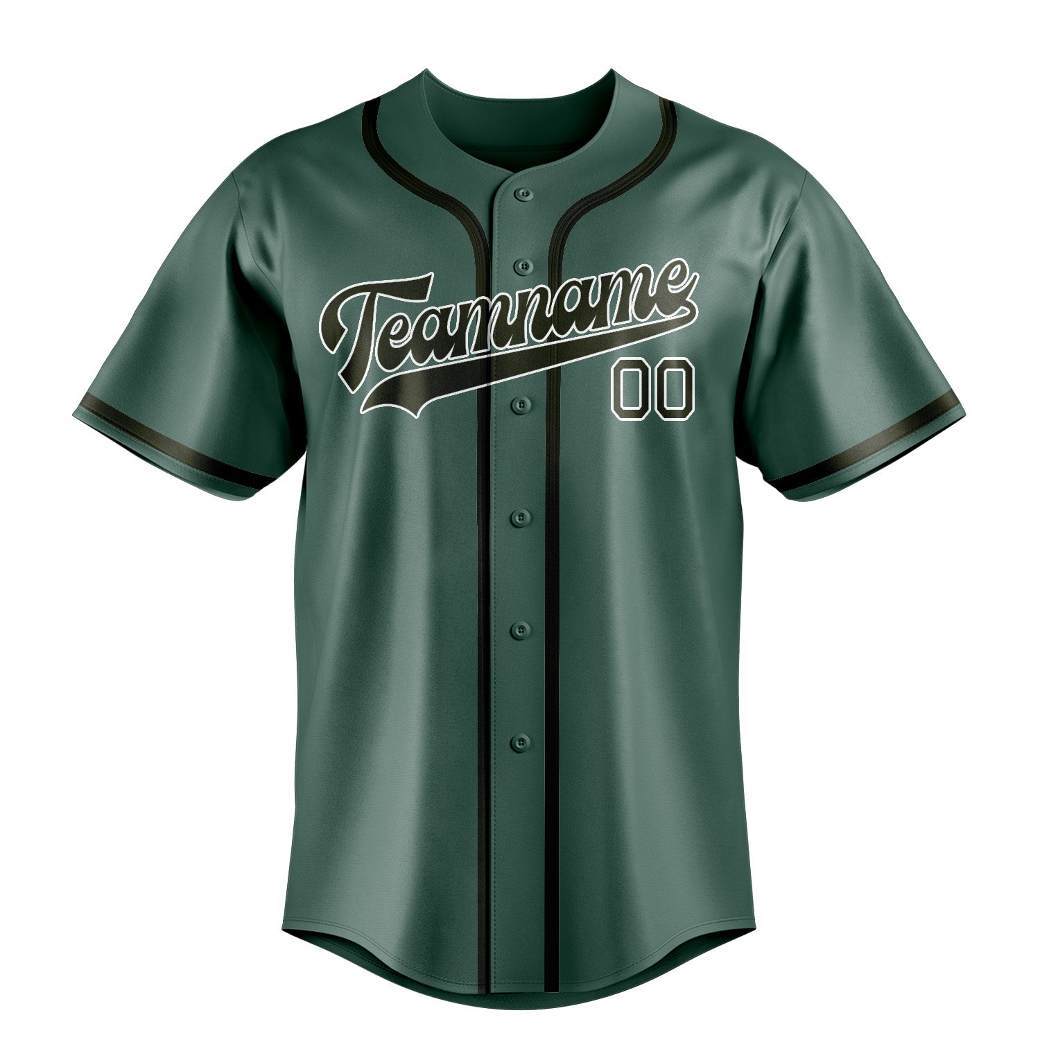 Maillot de baseball personnalisé bleu-vert olive