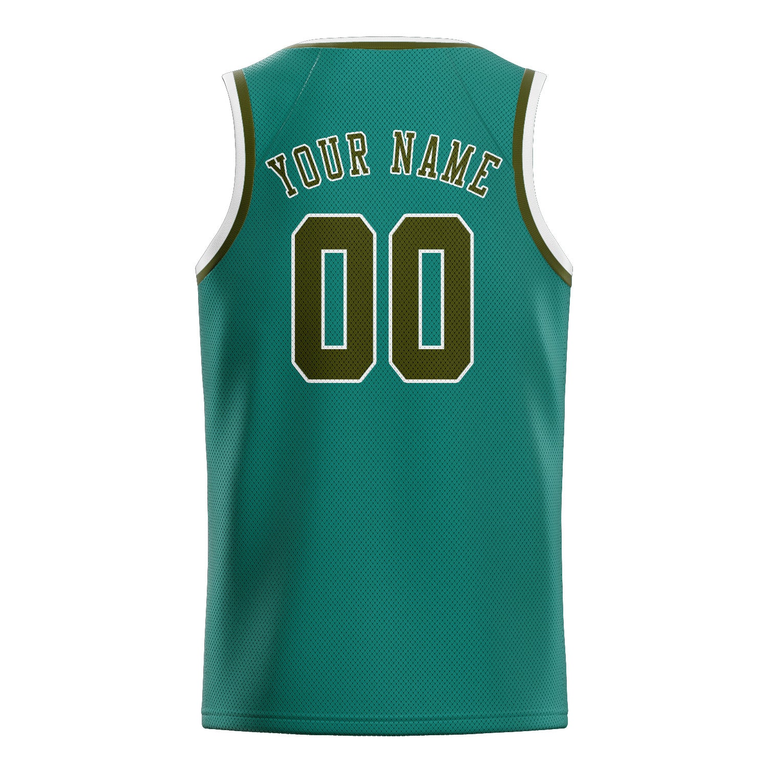 Maillot de basketball personnalisé bleu-vert olive