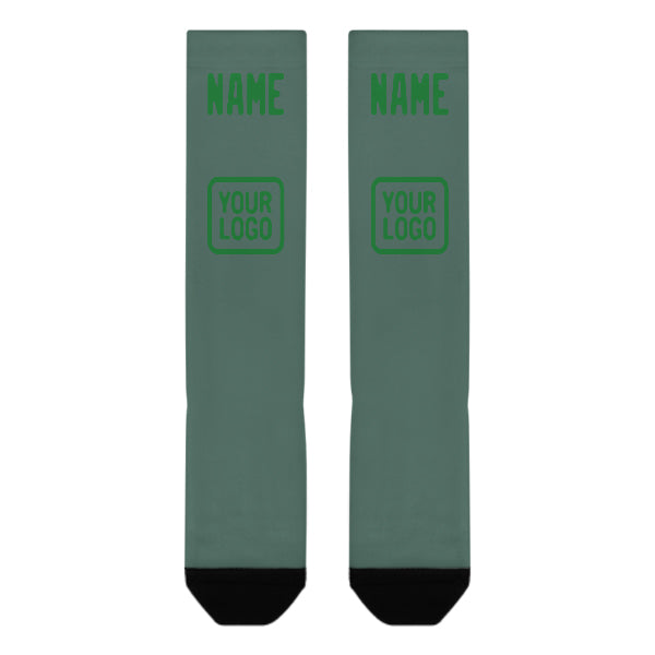 Chaussettes hautes personnalisées bleu-vert et vert émeraude