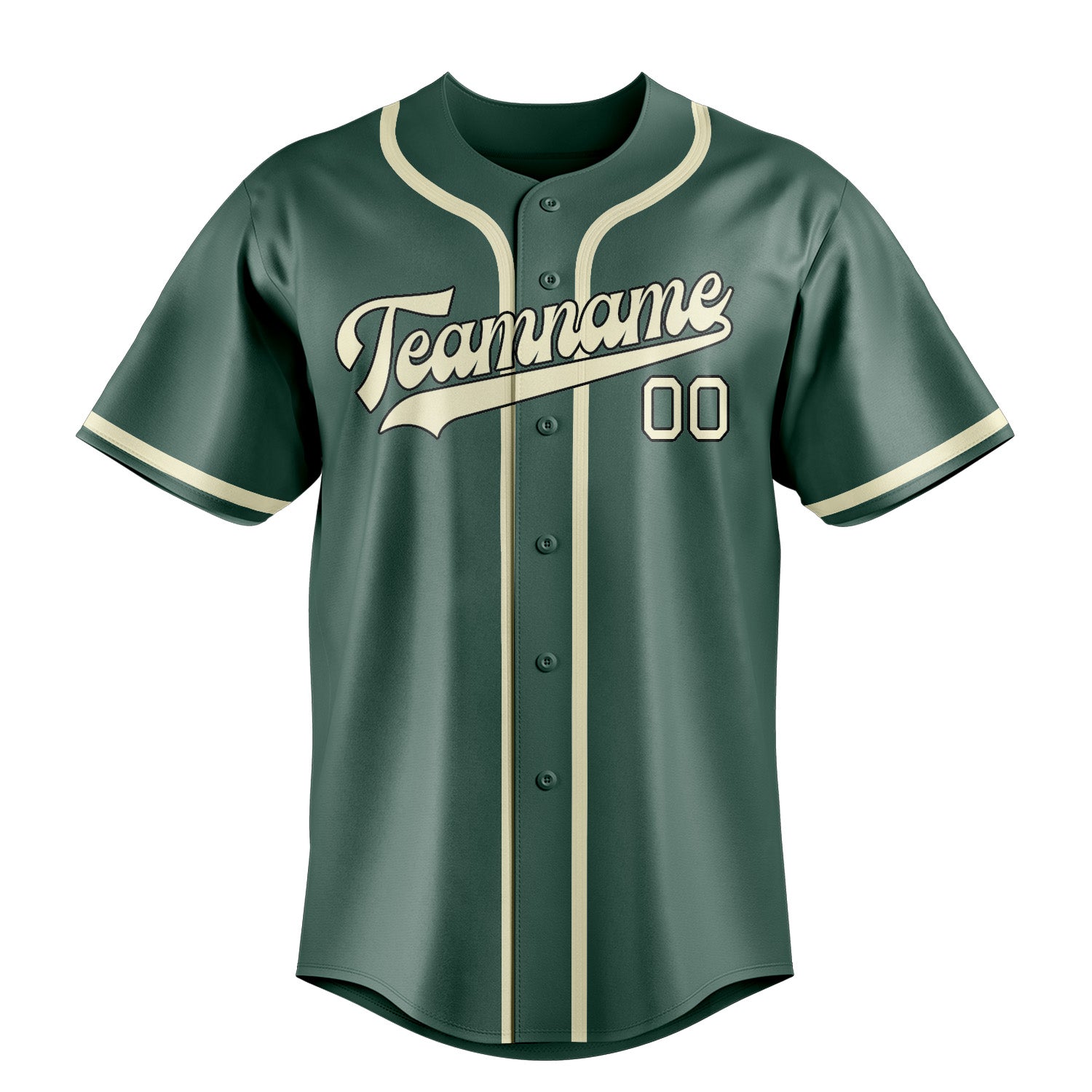 Maillot de baseball personnalisé bleu-vert crème