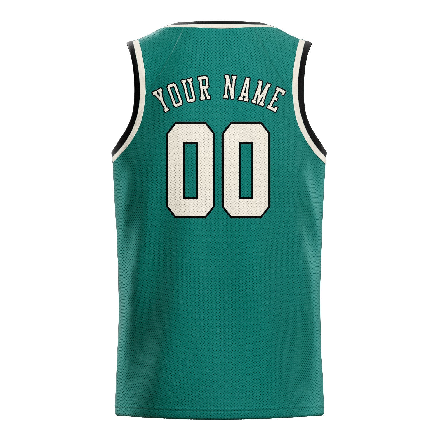 Maillot de basketball personnalisé bleu-vert crème