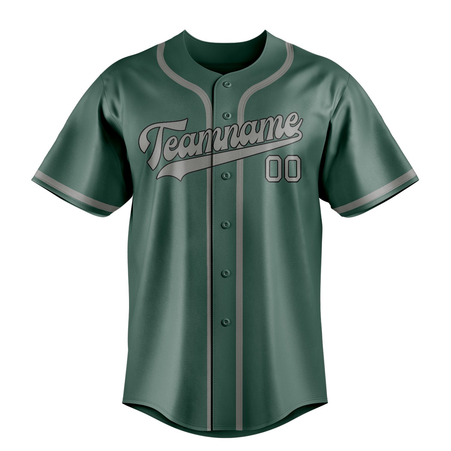 Maillot de baseball personnalisé bleu, vert et gris