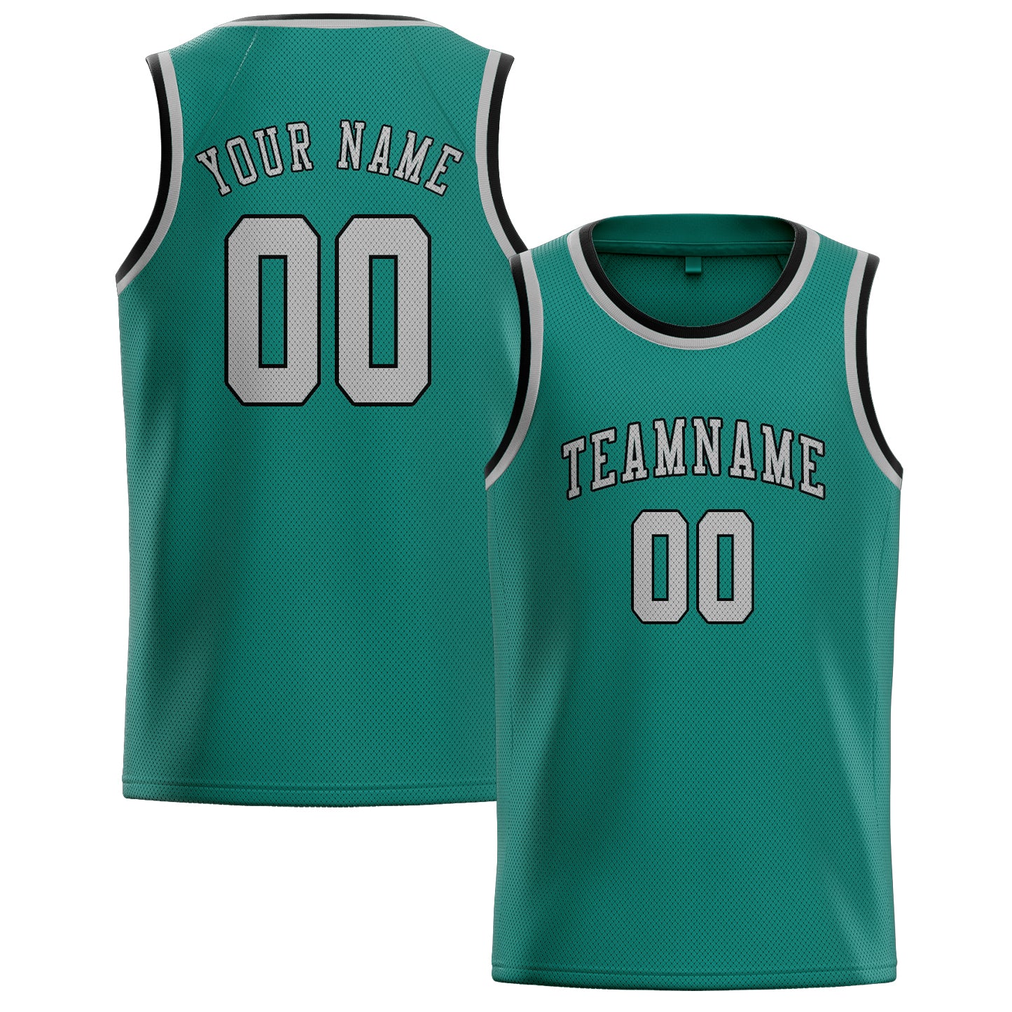 Maillot de basketball personnalisé bleu, vert et gris
