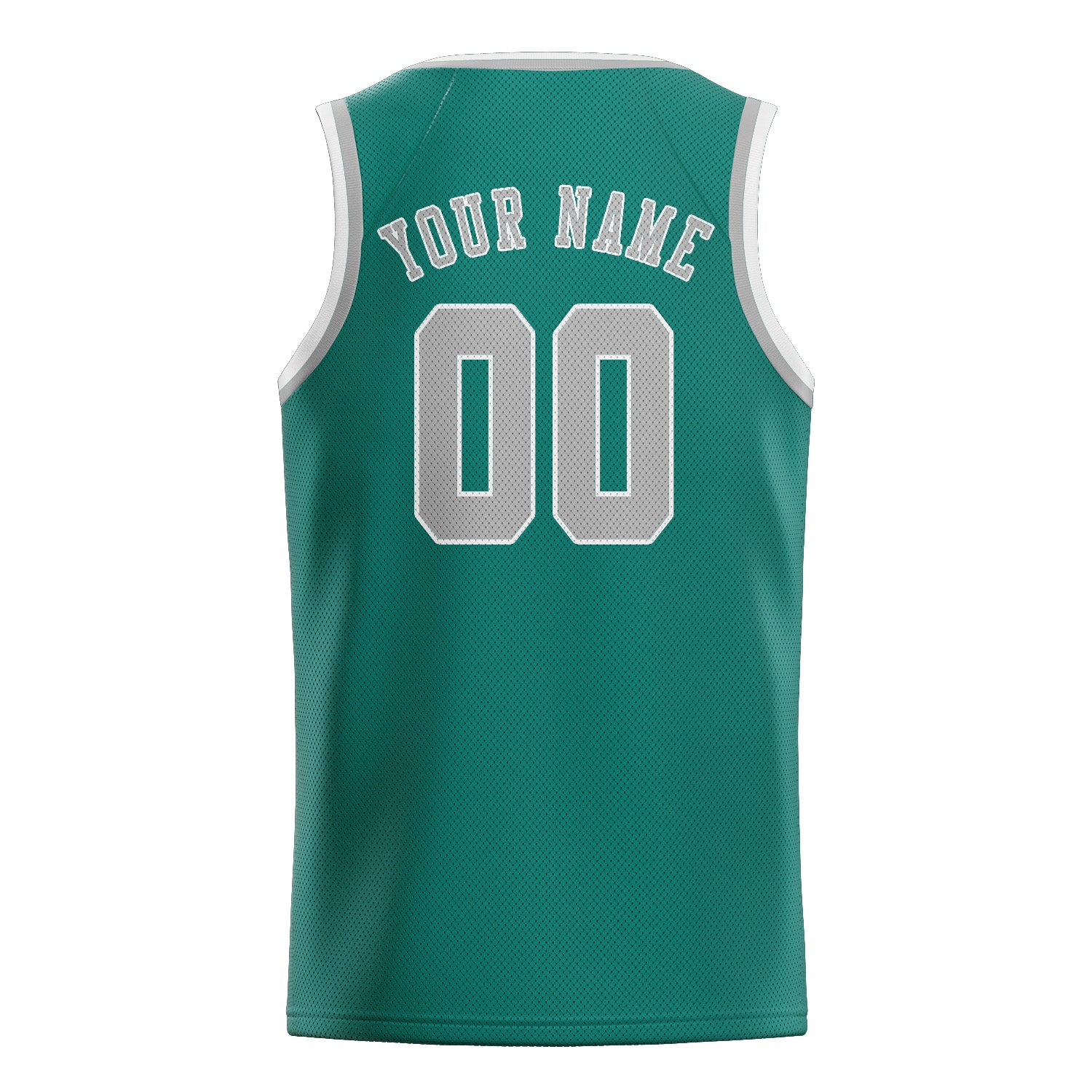 Maillot de basketball personnalisé bleu, vert et gris