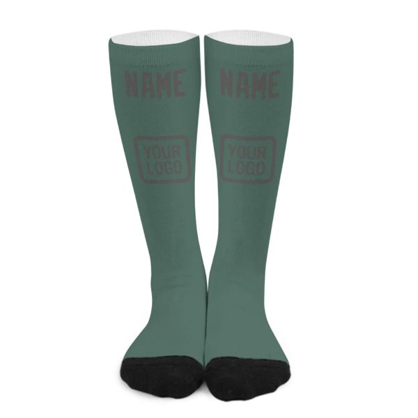 Chaussettes hautes personnalisées bleu-vert-gris foncé