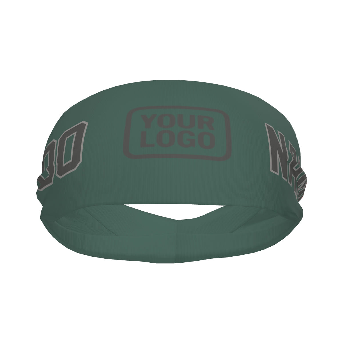 Bandeau de sport personnalisé bleu, vert et gris foncé
