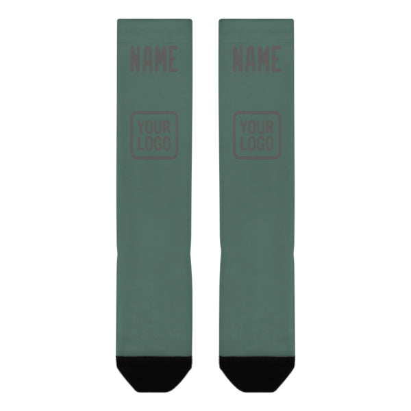 Chaussettes hautes personnalisées bleu-vert-gris foncé