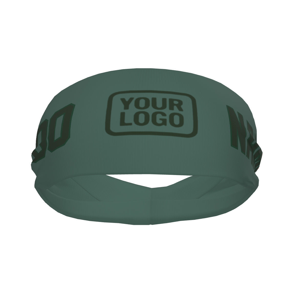 Bandeau de sport personnalisé bleu-vert/vert foncé