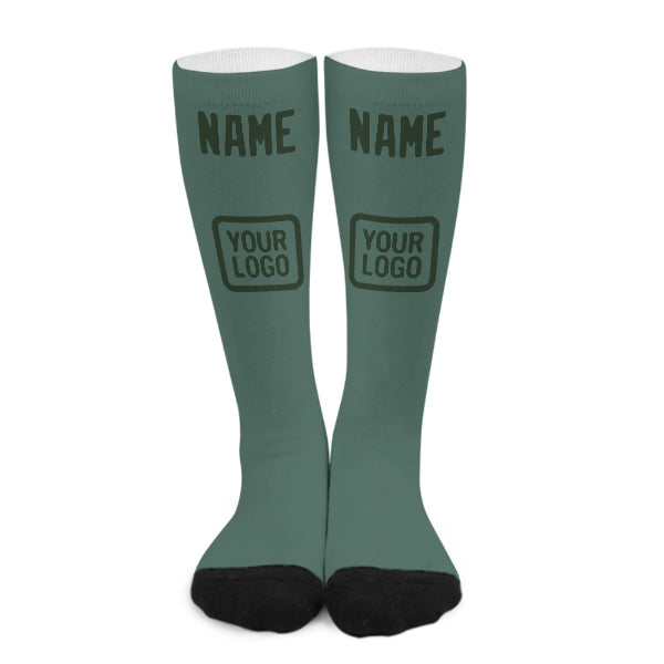 Chaussettes hautes personnalisées bleu-vert/vert foncé