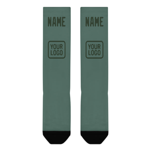 Chaussettes hautes personnalisées bleu-vert/vert foncé