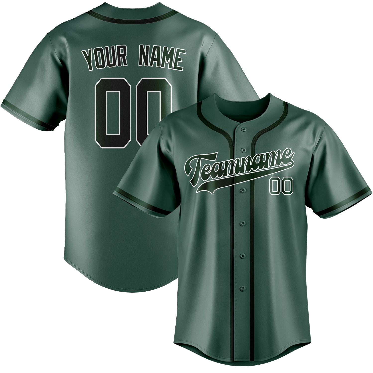 Maillot de baseball personnalisé bleu-vert