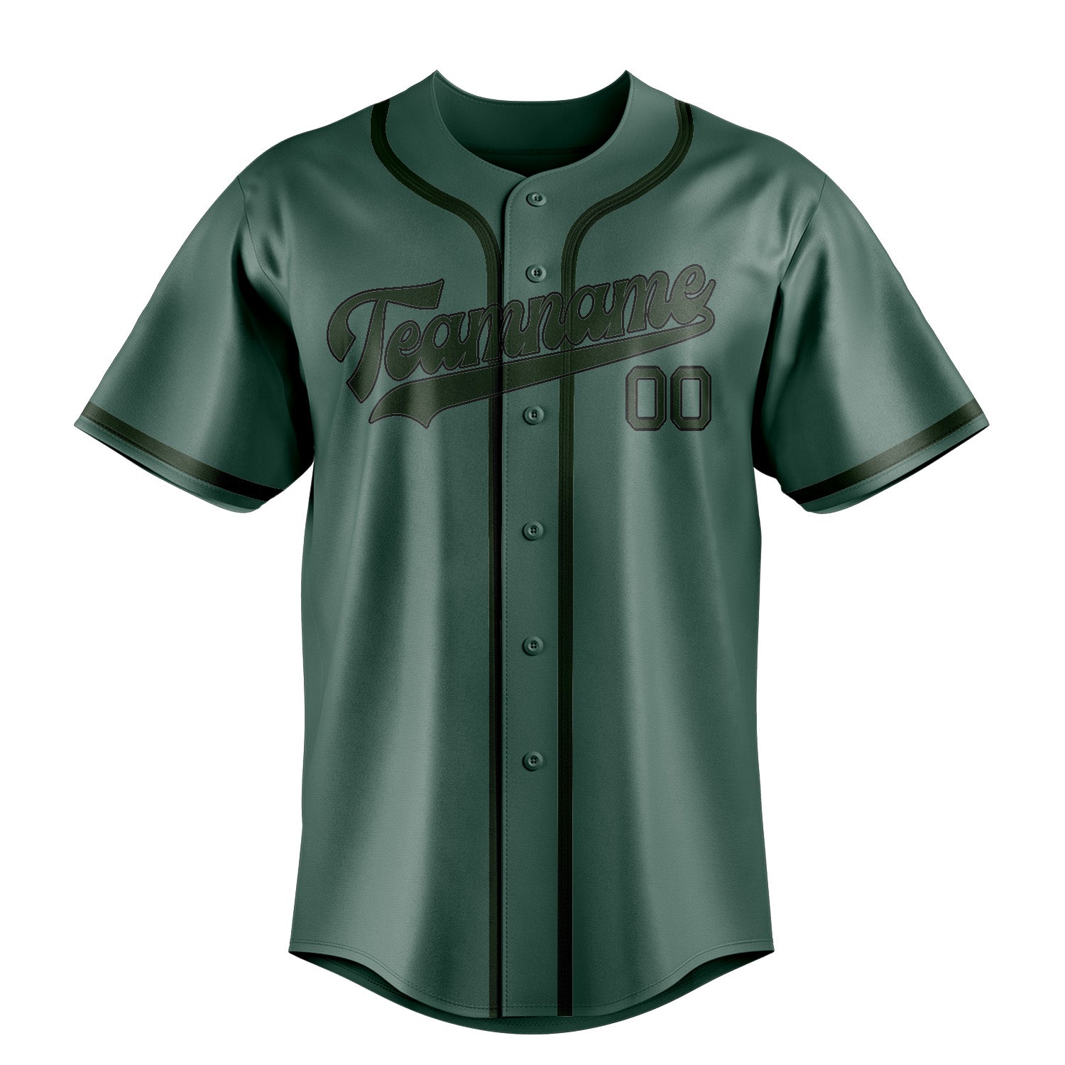 Maillot de baseball personnalisé bleu-vert vert foncé