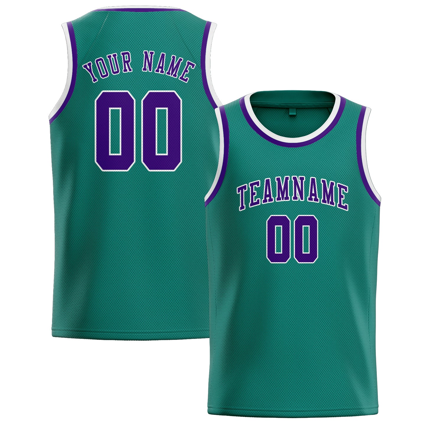 Maillot de basketball personnalisé bleu, vert et violet