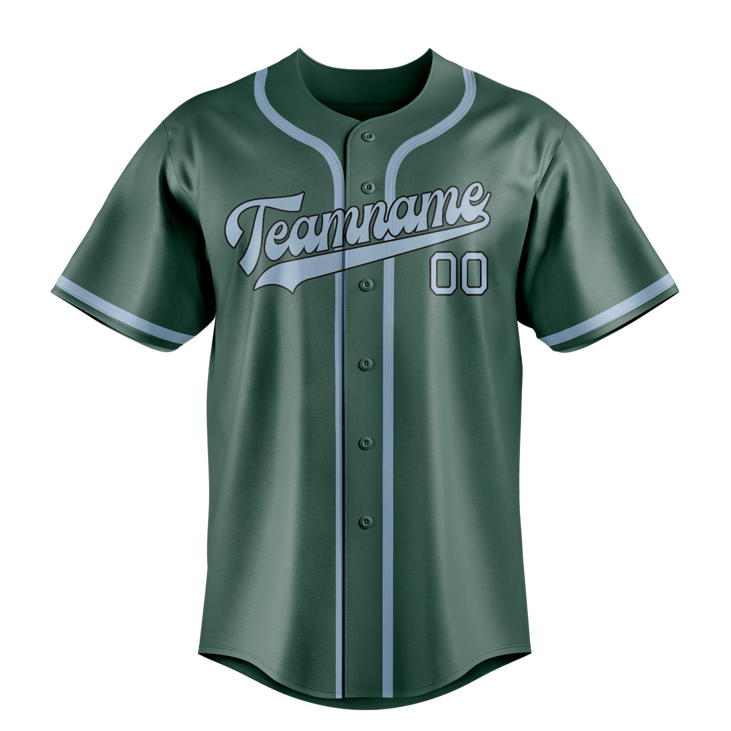 Maillot de baseball personnalisé bleu-vert bleu clair