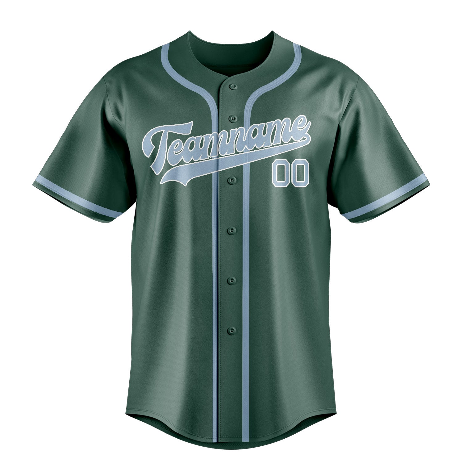 Maillot de baseball personnalisé bleu-vert bleu clair