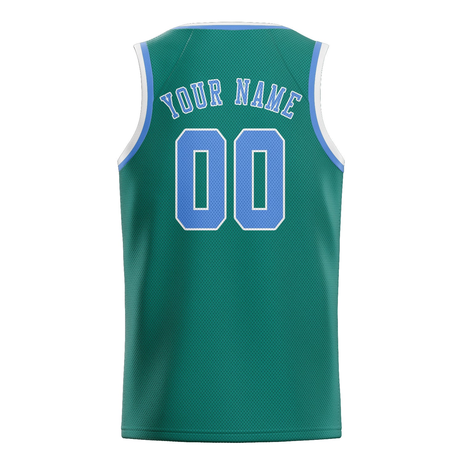 Maillot de basketball personnalisé bleu-vert/bleu clair