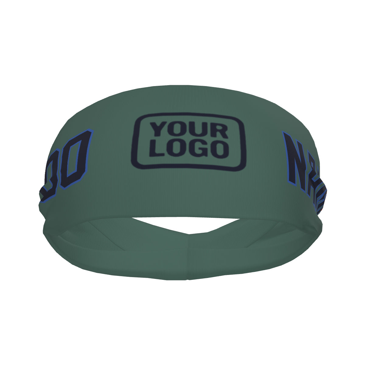 Bandeau de sport personnalisé bleu, vert et marine