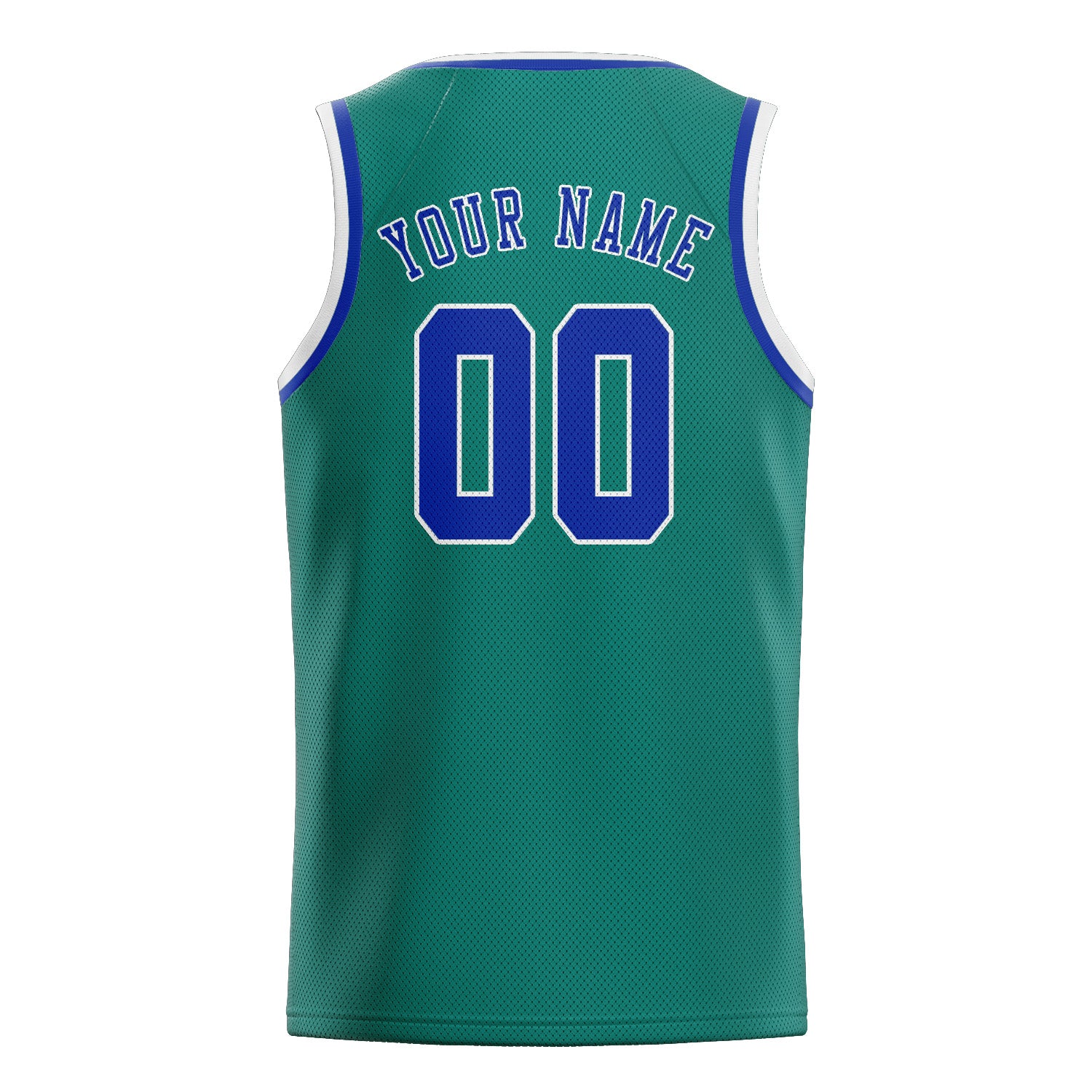 Maillot de basketball personnalisé bleu ciel et vert