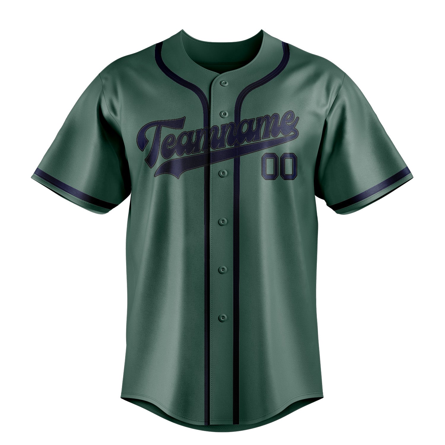 Maillot de baseball personnalisé bleu-vert-bleu