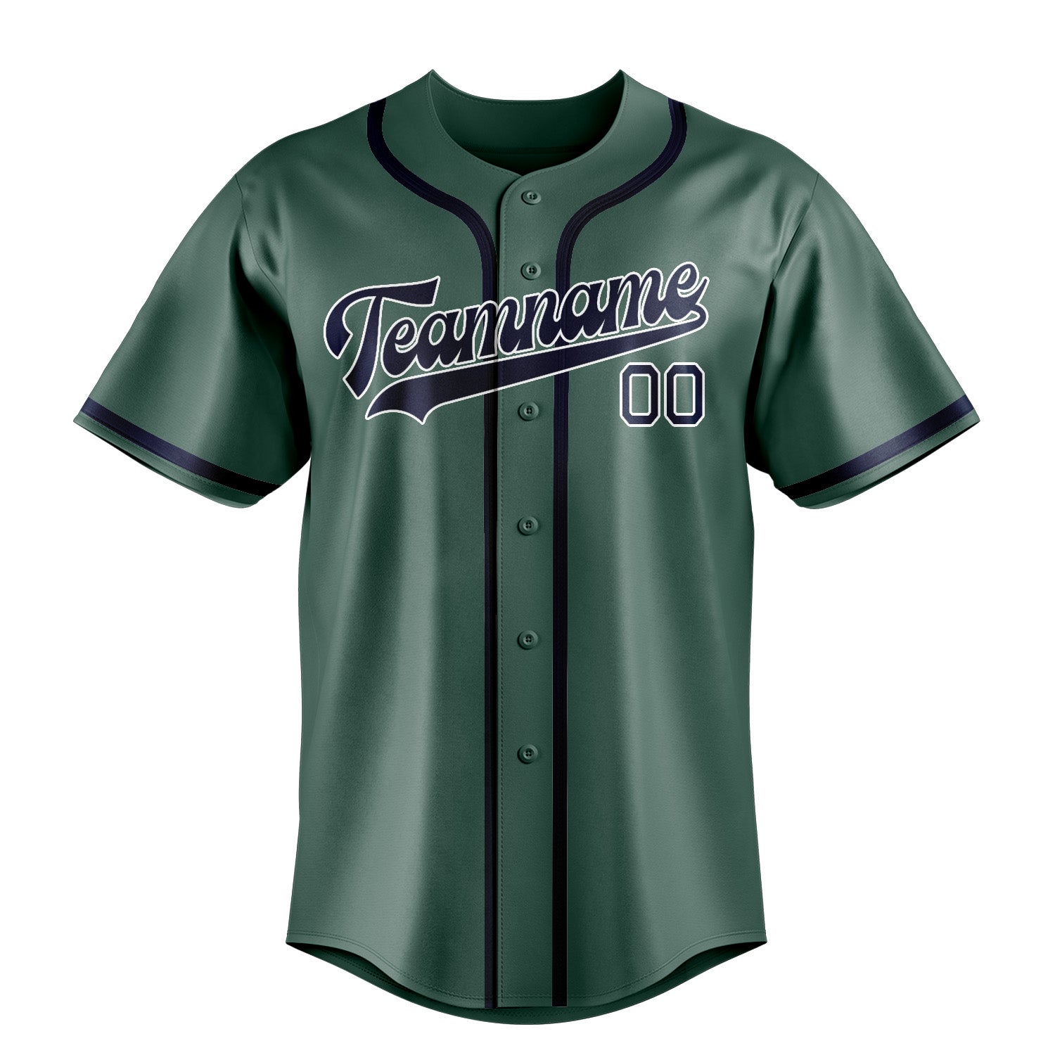 Maillot de baseball personnalisé bleu-vert-bleu