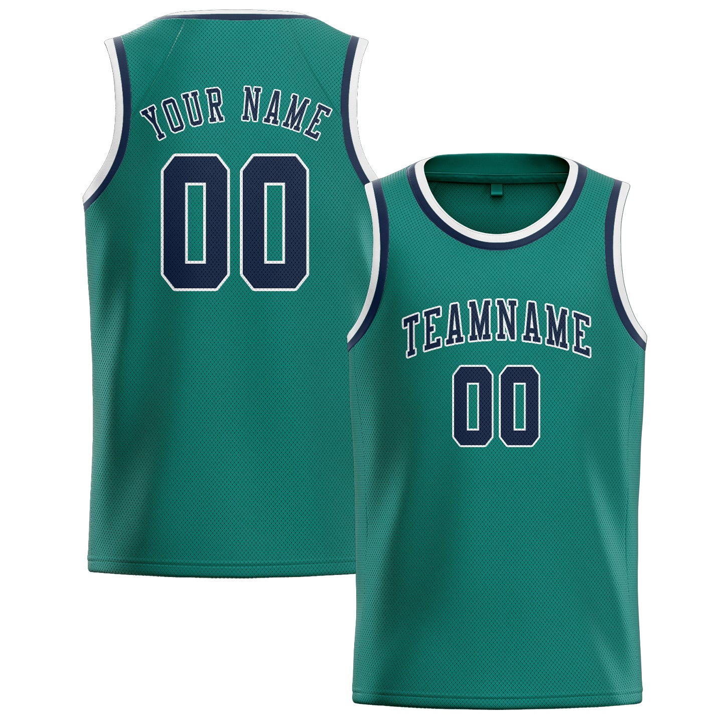 Maillot de basketball personnalisé bleu-vert-bleu