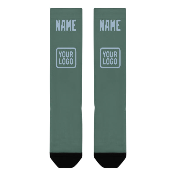 Chaussettes hautes personnalisées bleu-vert-bleu clair